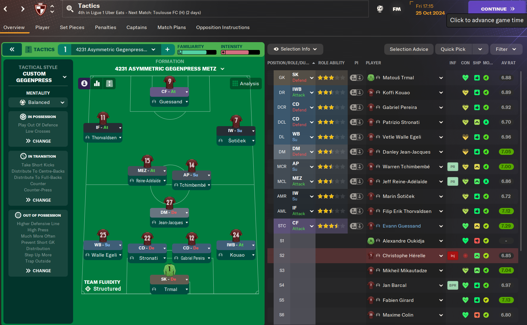 4-2-3-1 Asymmetric tactic