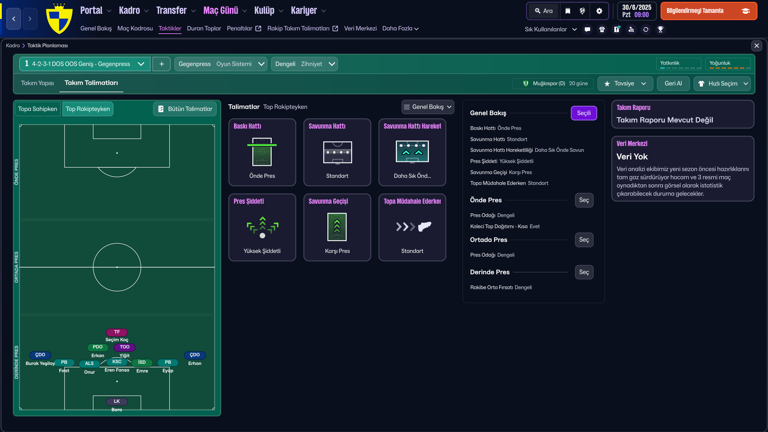 4-2-3-1 Wide tactic screenshot