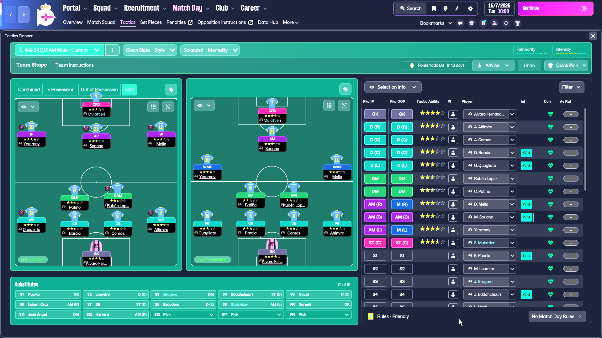 4-2-3-1 Wide tactic screenshot