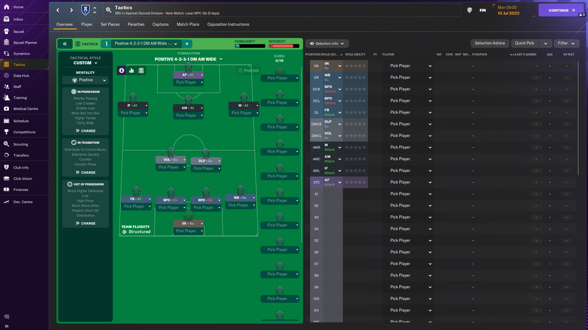 4-2-3-1 DM Wide tactic
