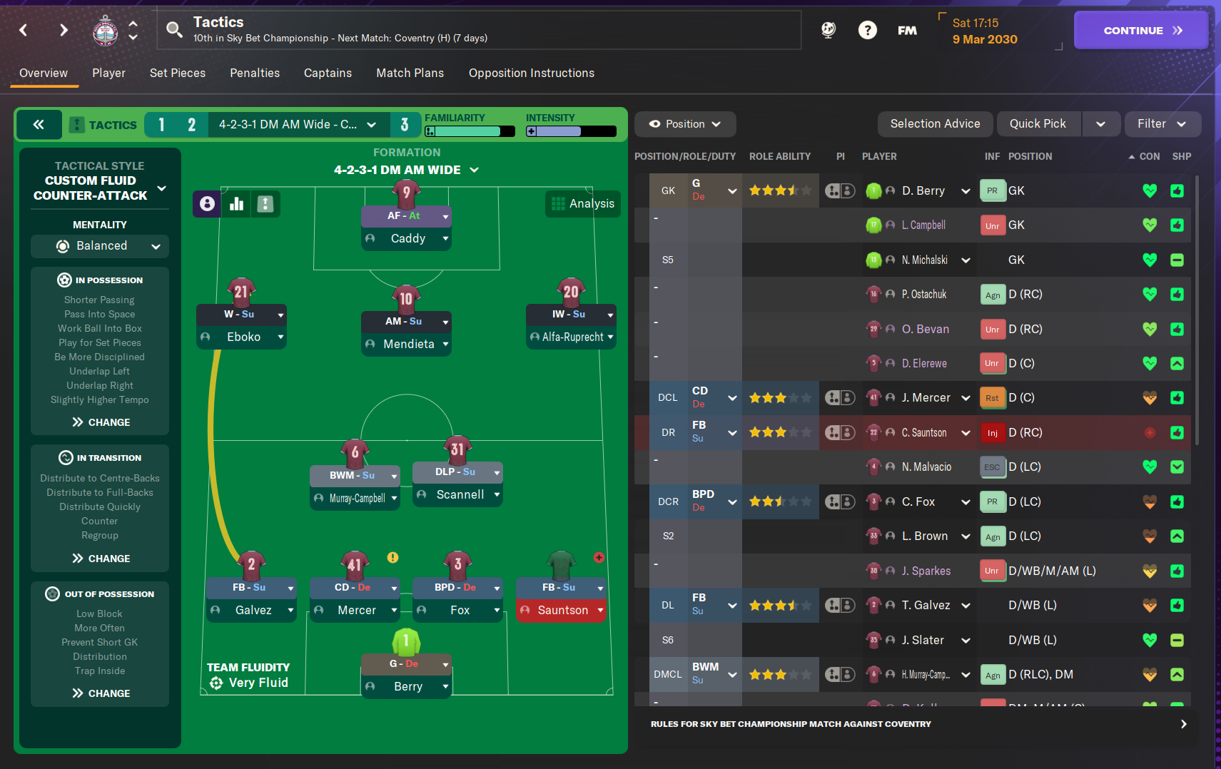 4-2-3-1 DM Wide tactic