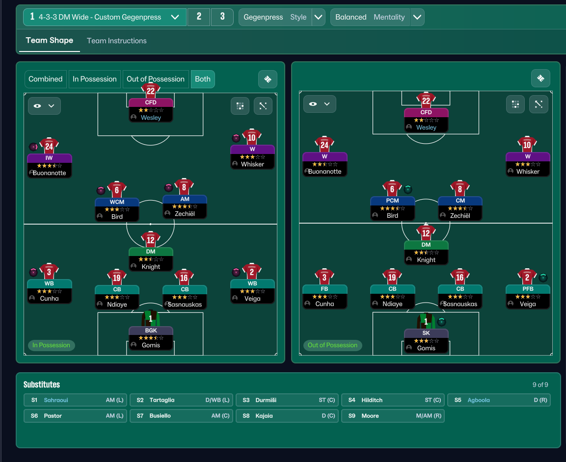 4-3-3 DM Wide tactic screenshot