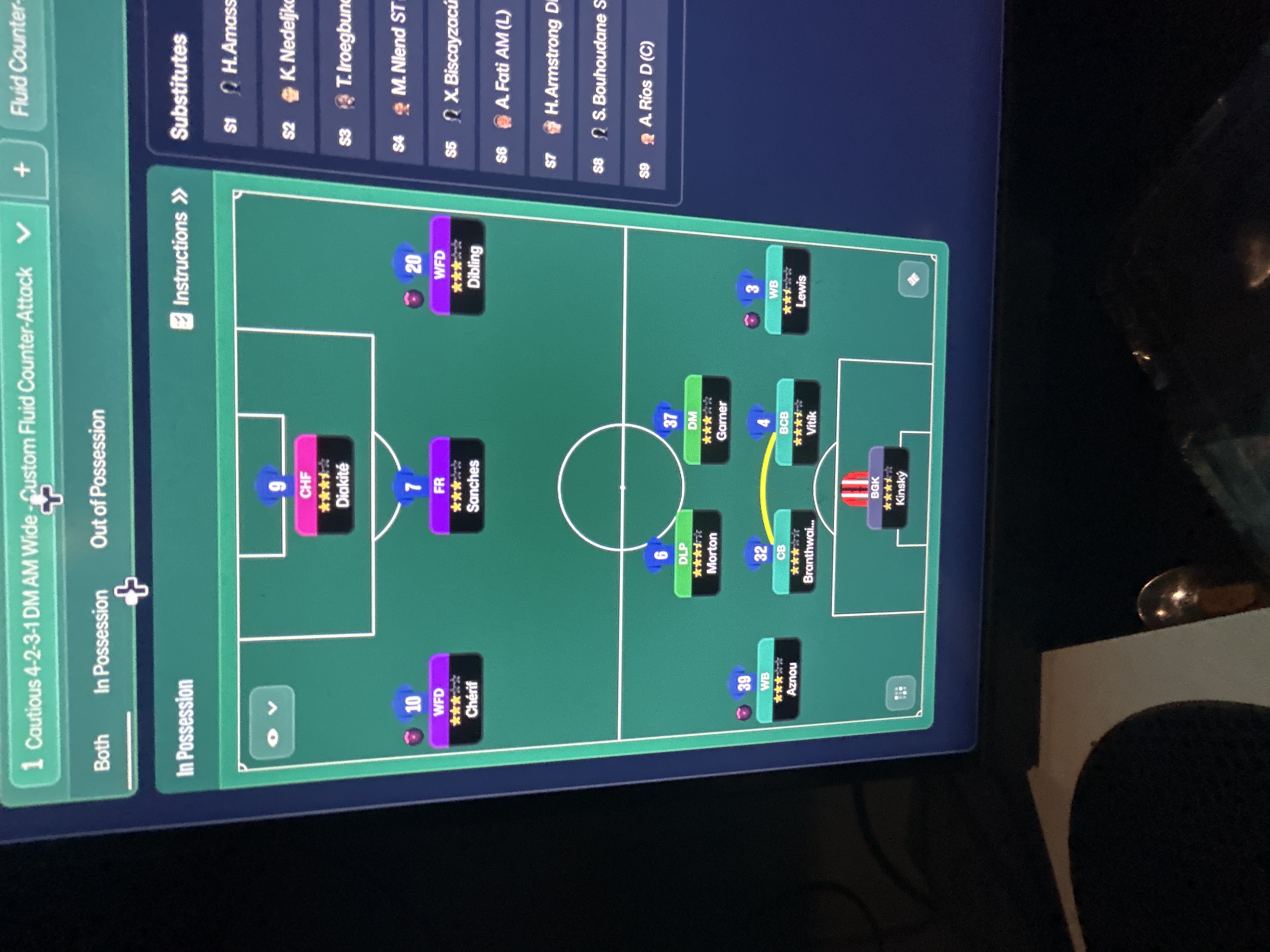 4-2-3-1 Wide tactic screenshot