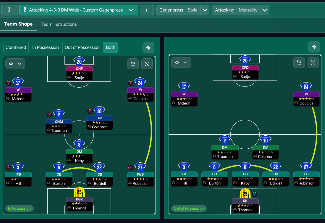 4-3-3 DM Wide tactic screenshot