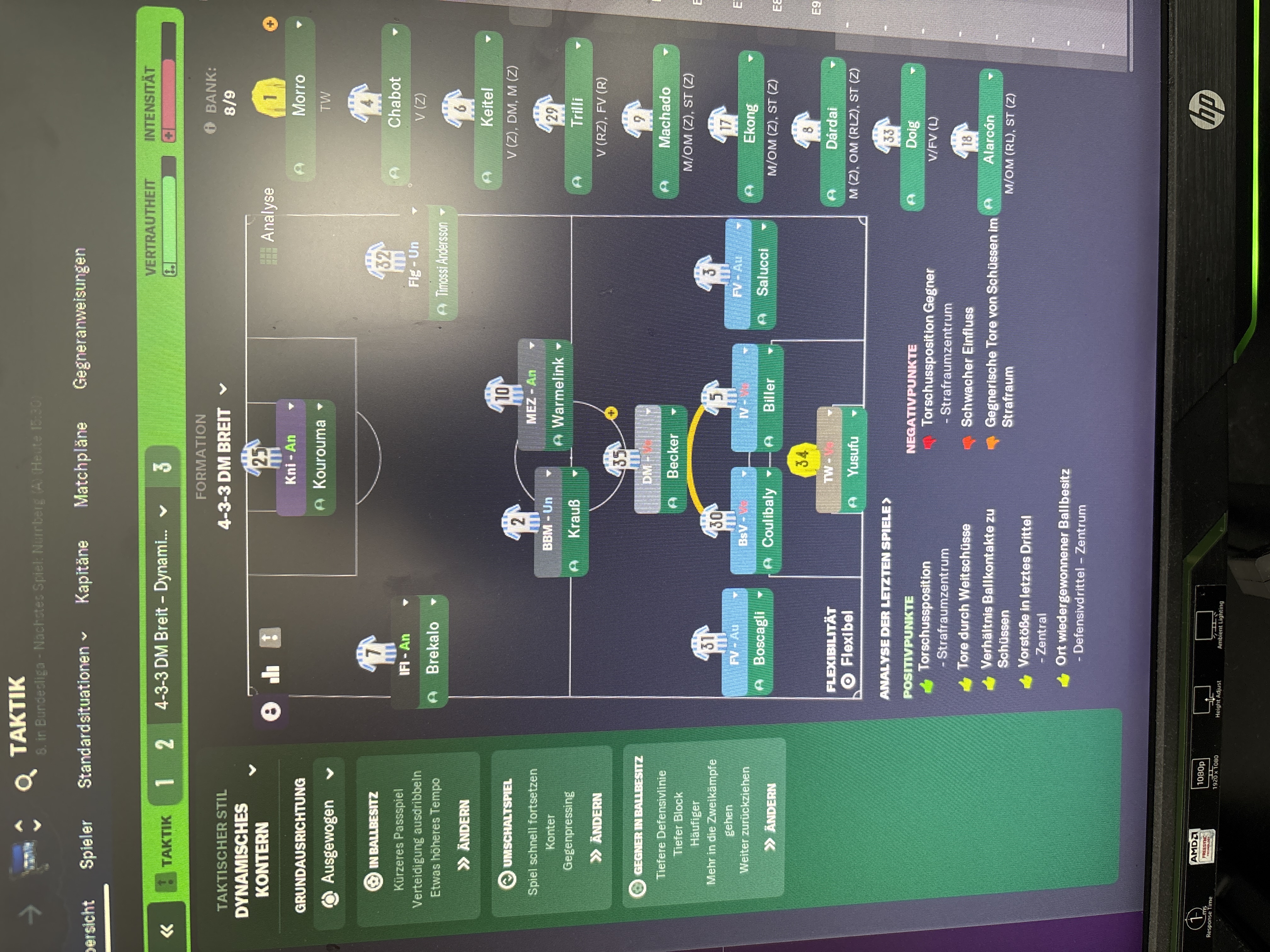 4-3-3 DM Wide tactic screenshot