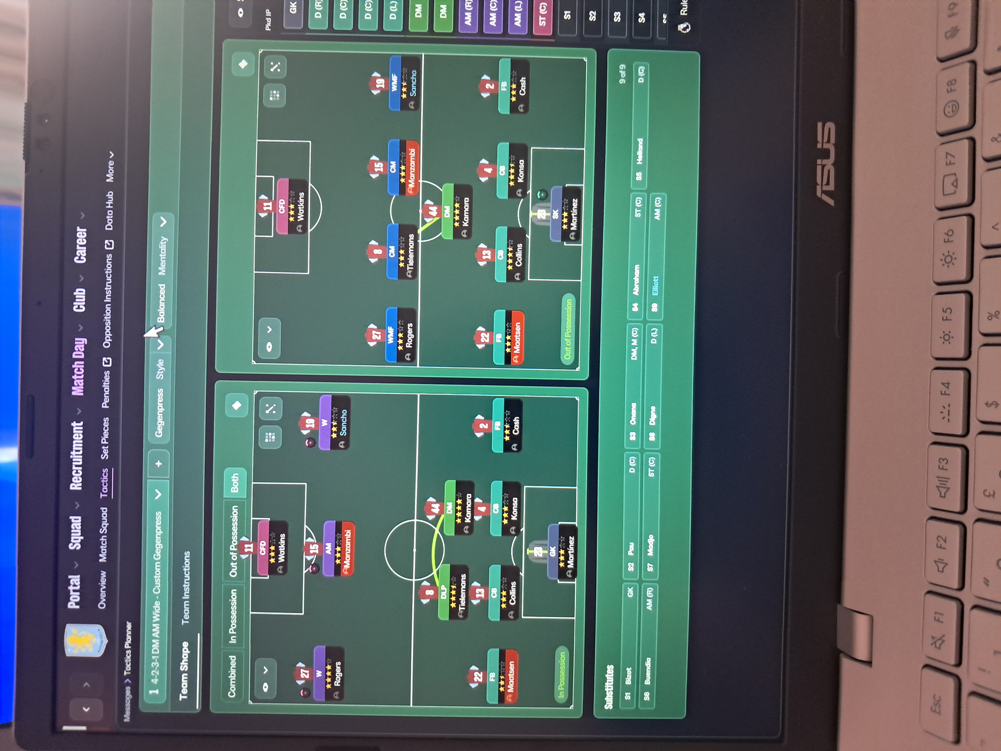4-2-3-1 Wide tactic screenshot