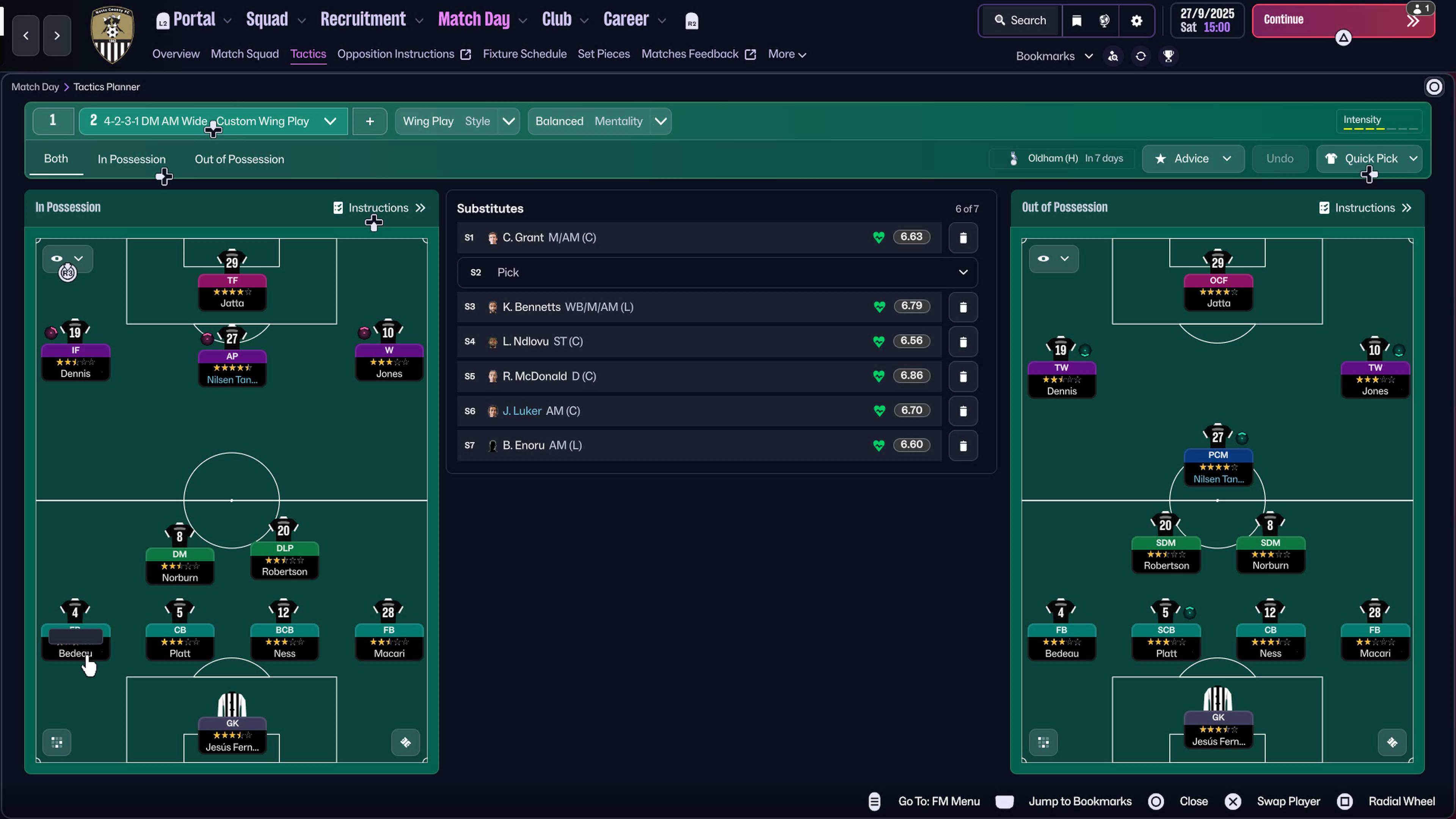 4-2-3-1 tactic