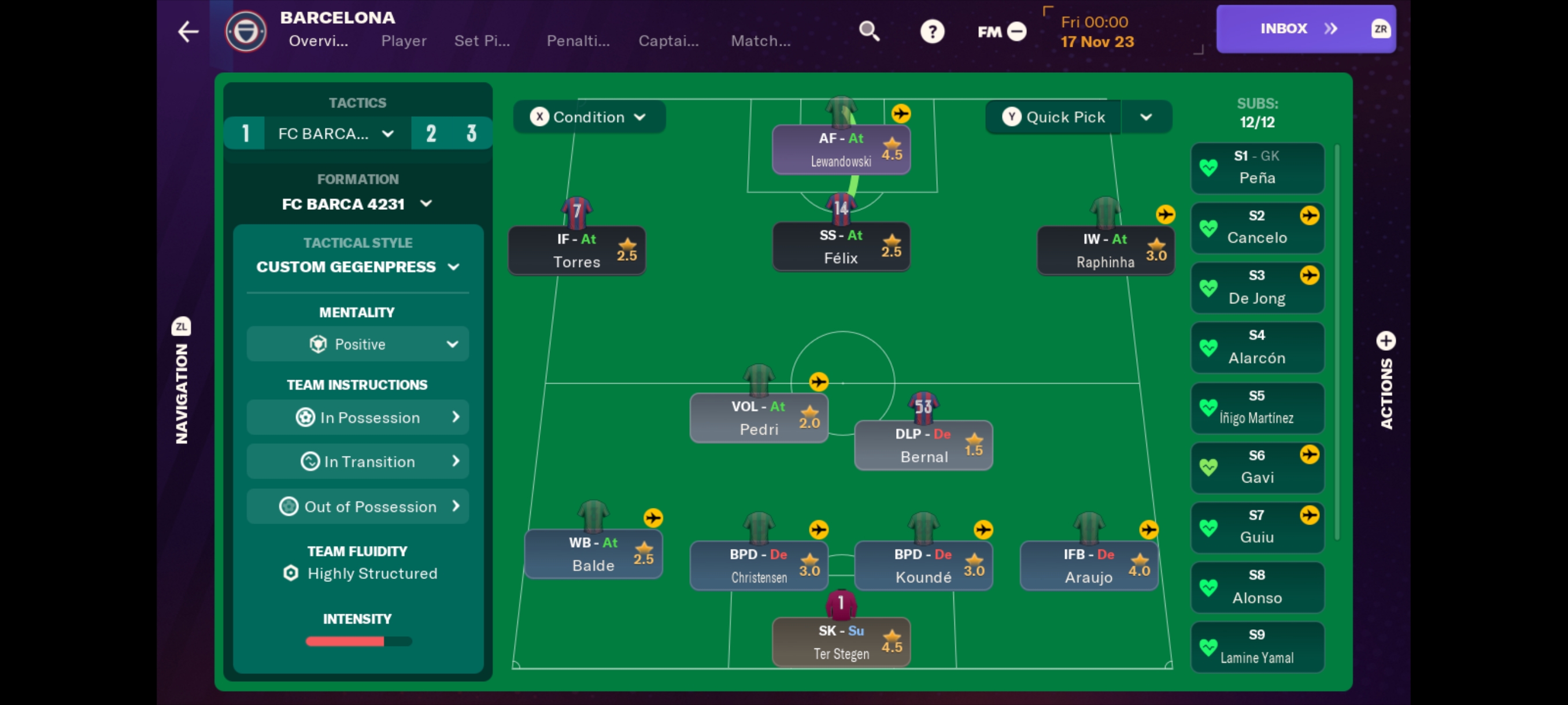 4-2-3-1 Wide tactic
