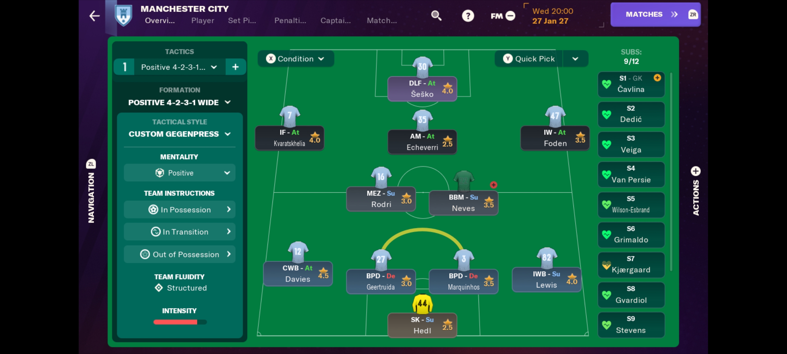 4-2-3-1 Wide tactic