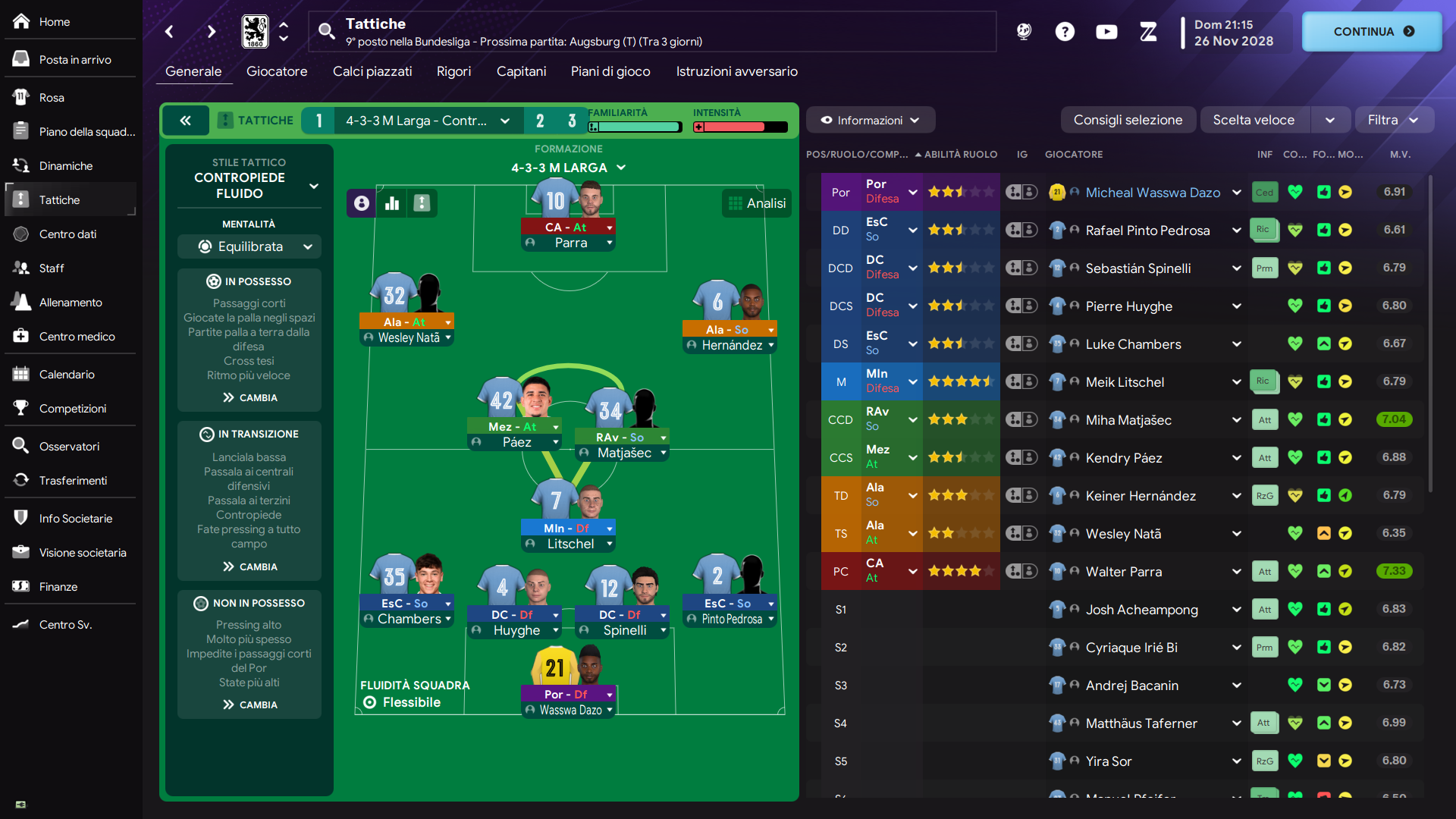4-3-3 M Larga tactic screenshot