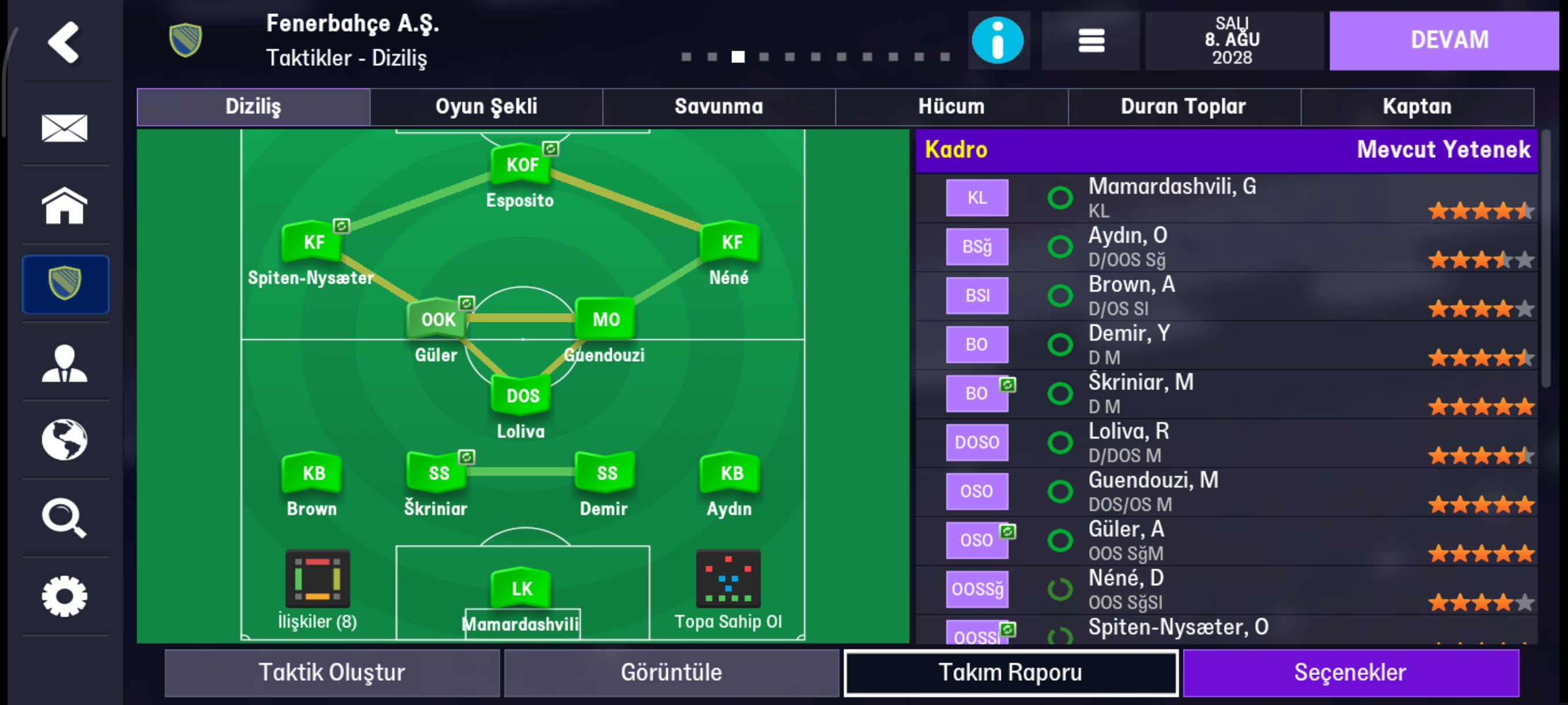 4-2-3-1 Wide tactic screenshot