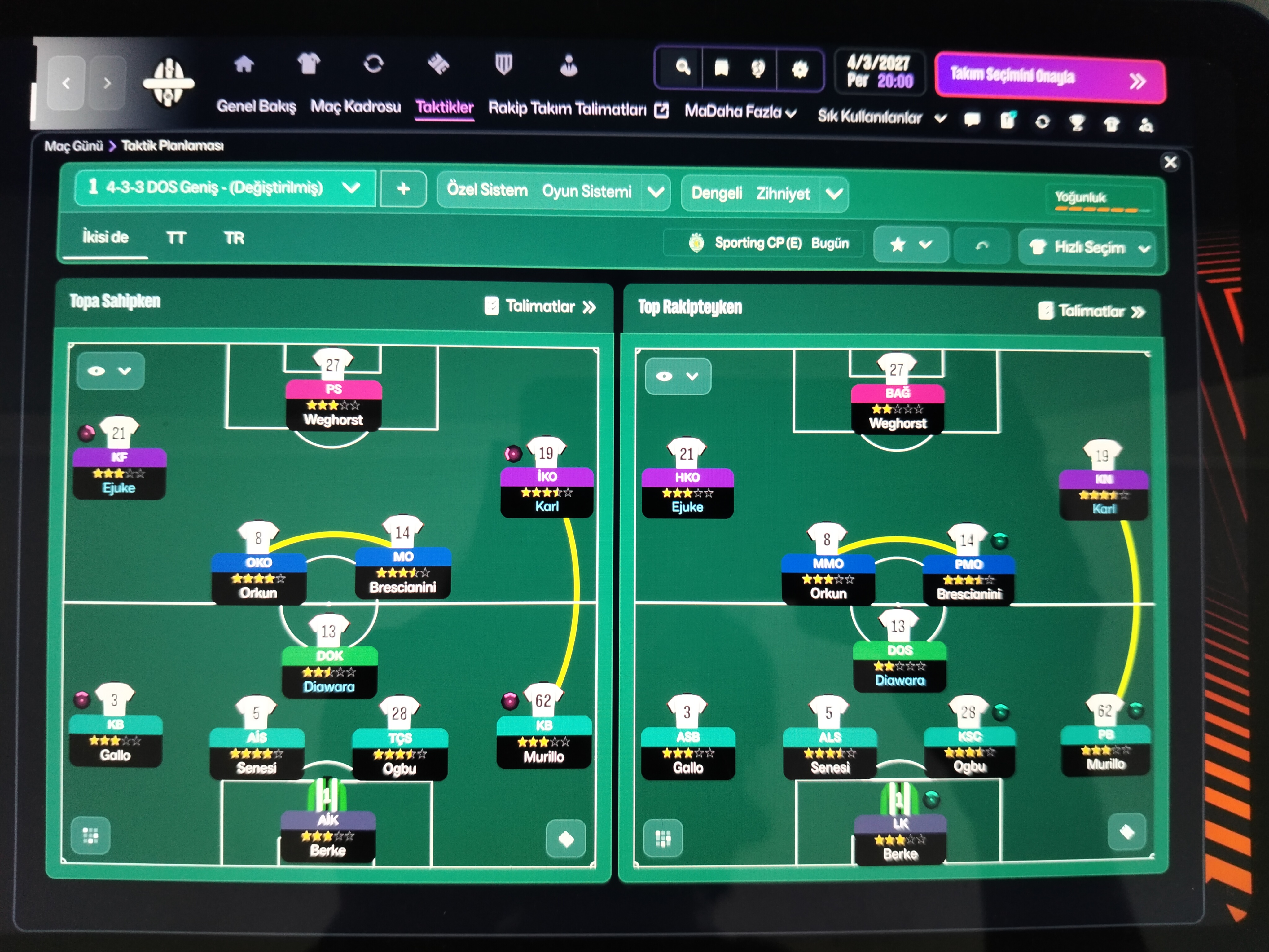 4-3-3 tactic screenshot