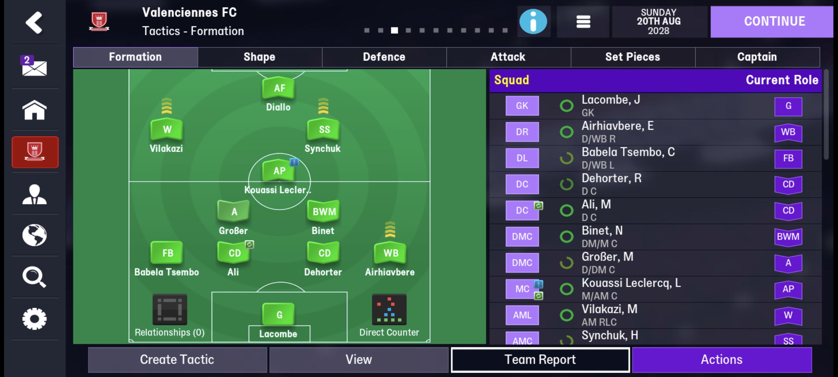 4-2-3-1 Wide tactic screenshot