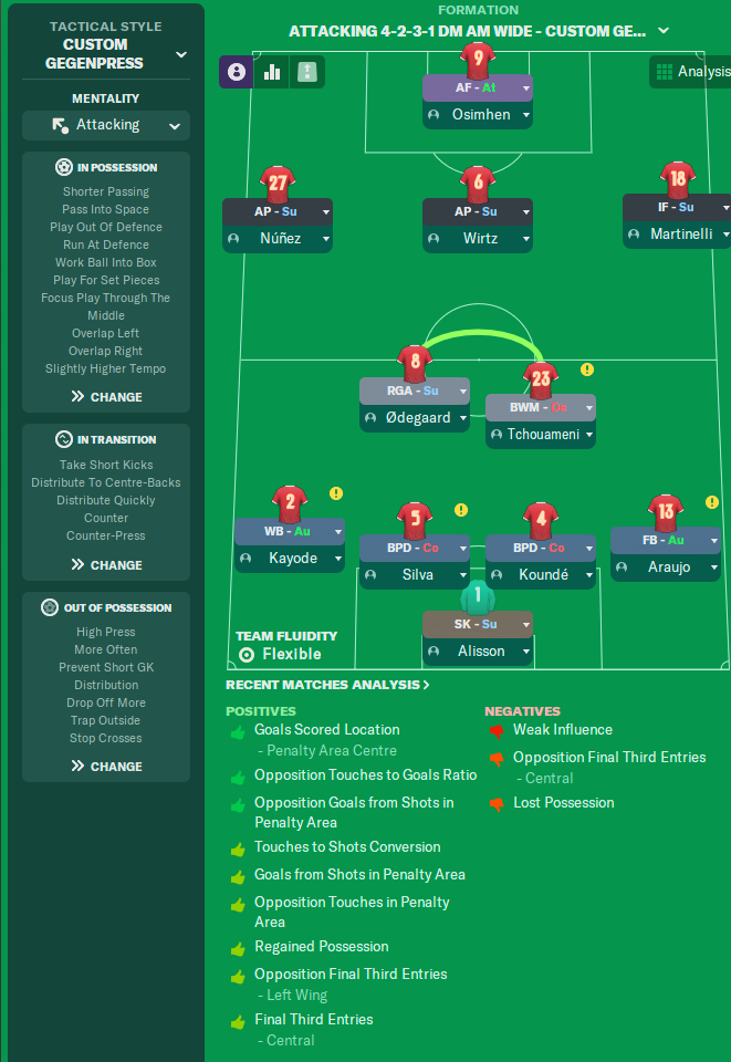 4-2-3-1 Wide tactic screenshot
