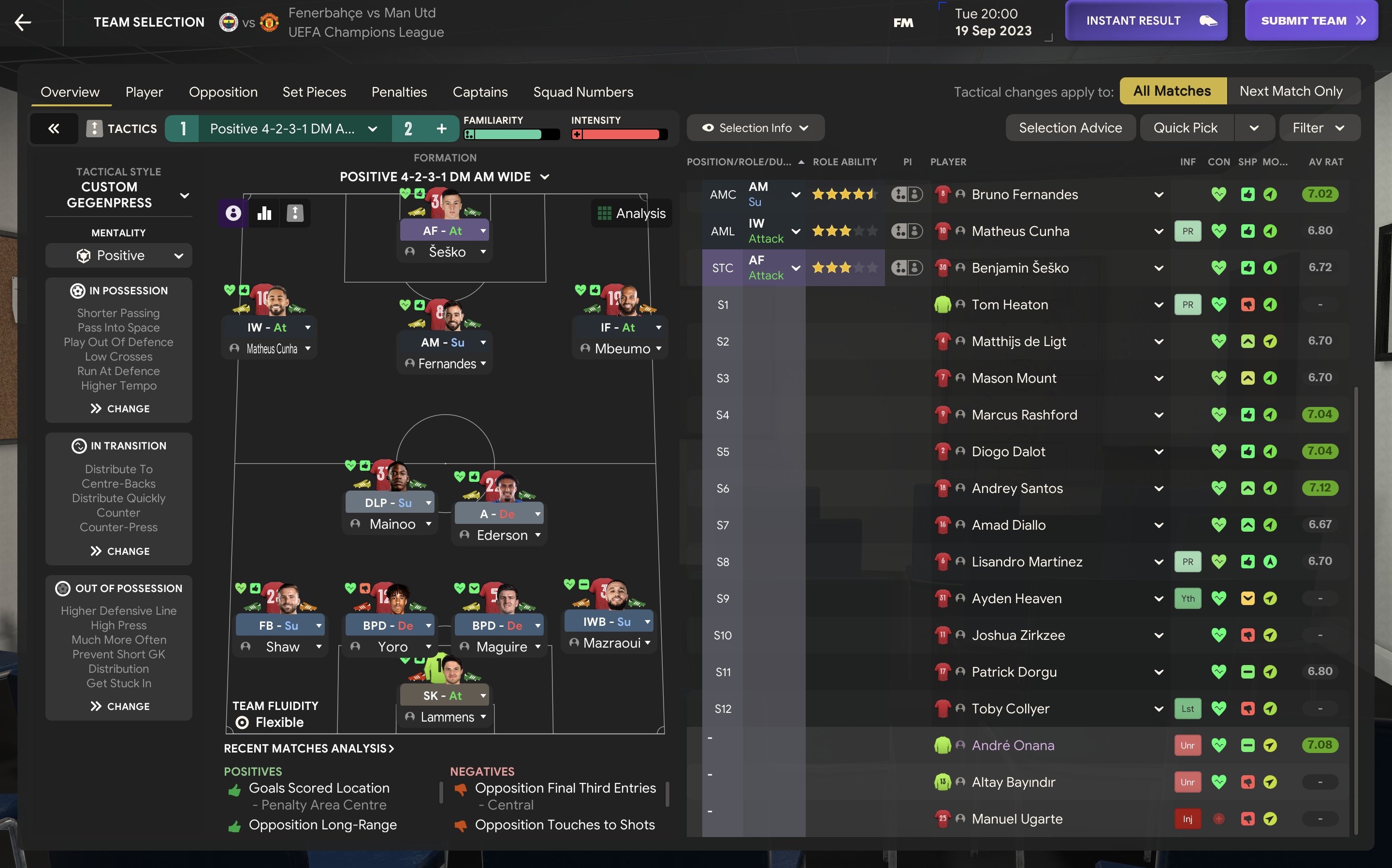 Positive 4-2-3-1 DM Wide tactic