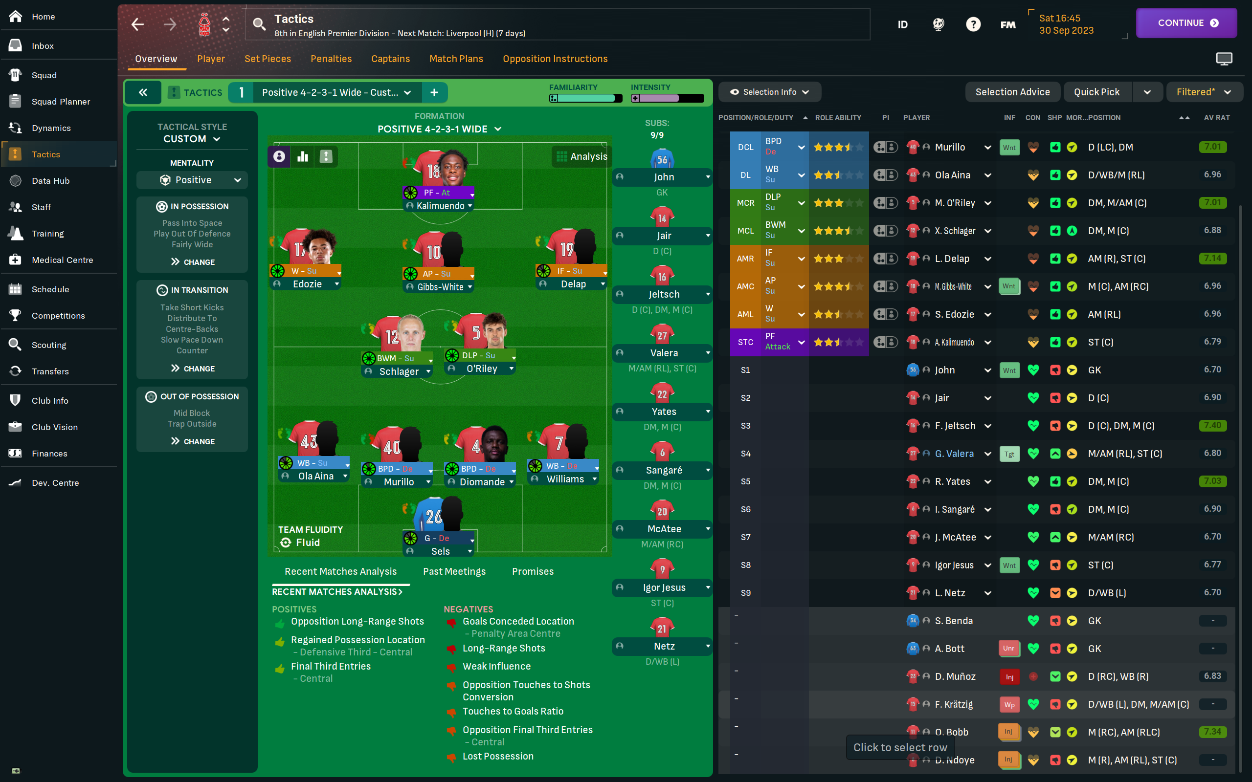 4-2-3-1 Wide tactic screenshot