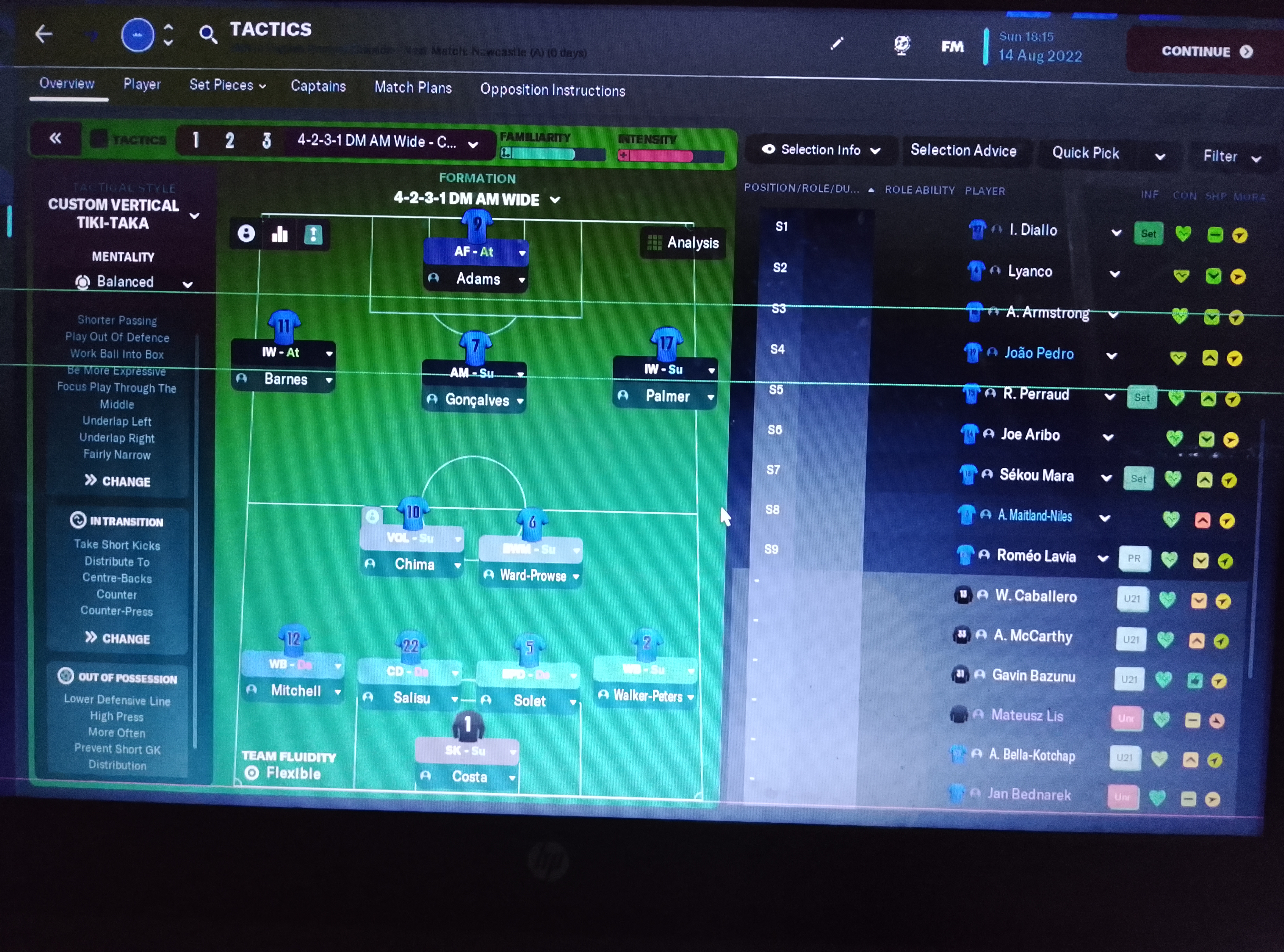 4-2-3-1 DM AM Wide tactic