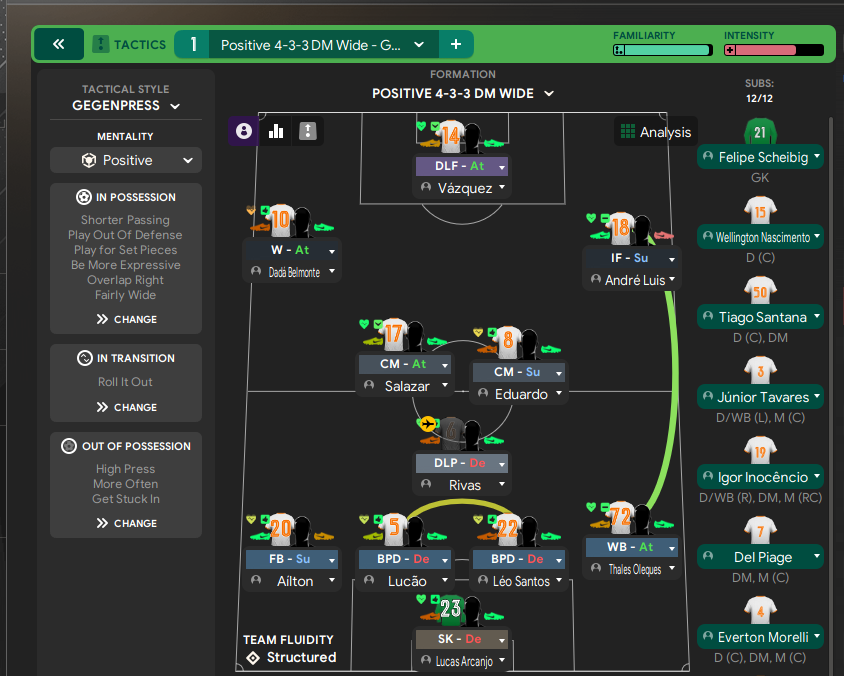 4-3-3 DM Wide tactic screenshot
