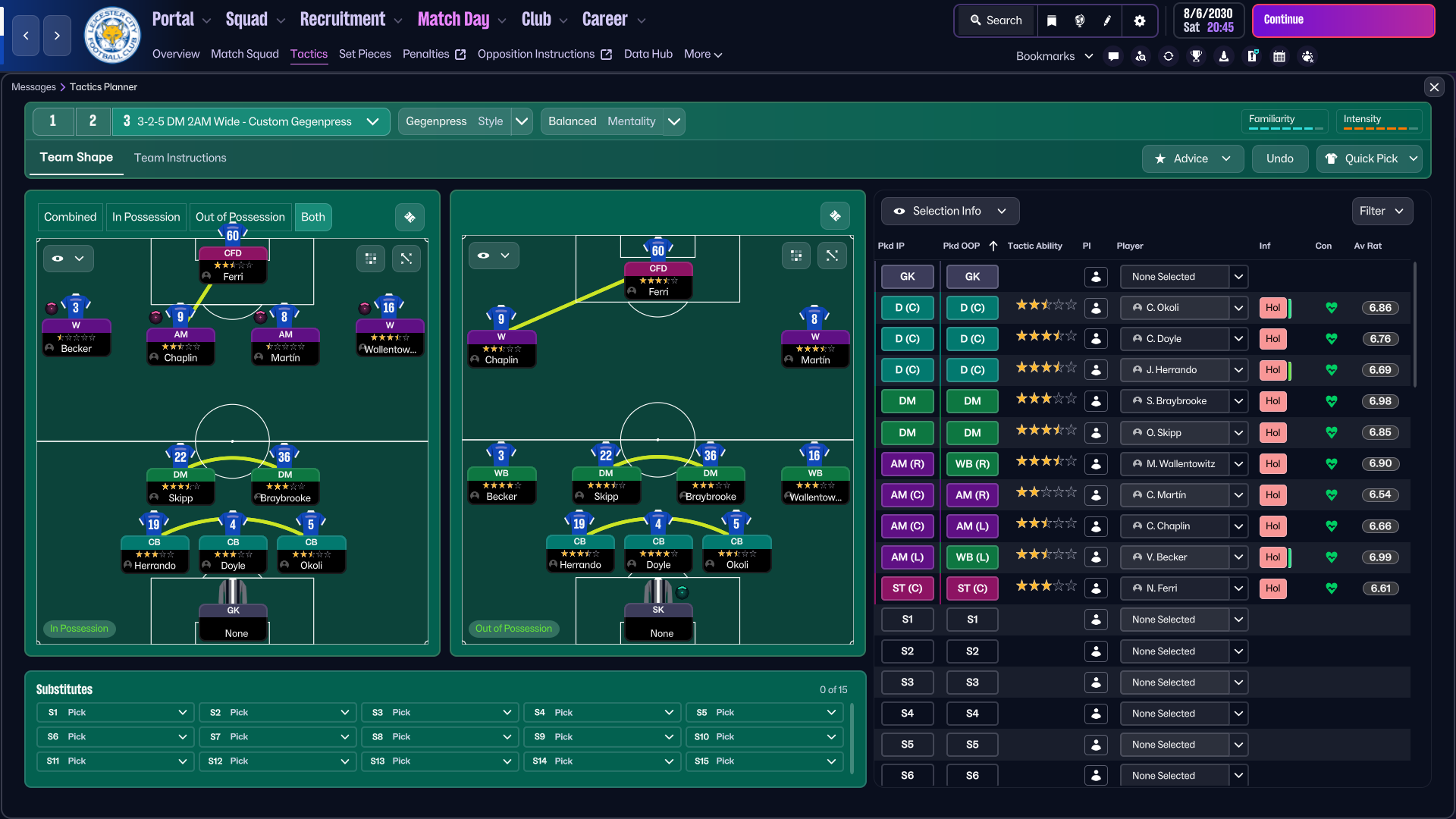 3-2-5 DM Wide tactic screenshot