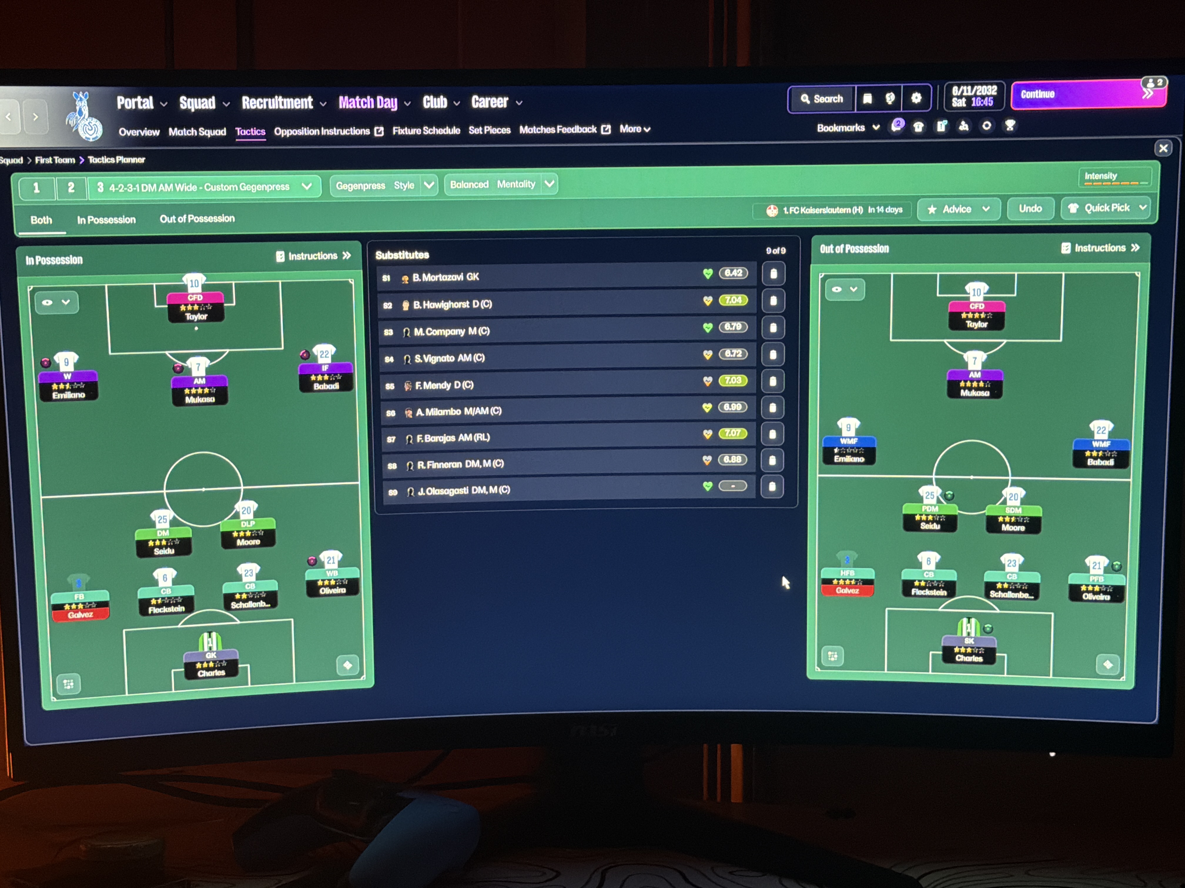 4-2-3-1 Wide tactic screenshot