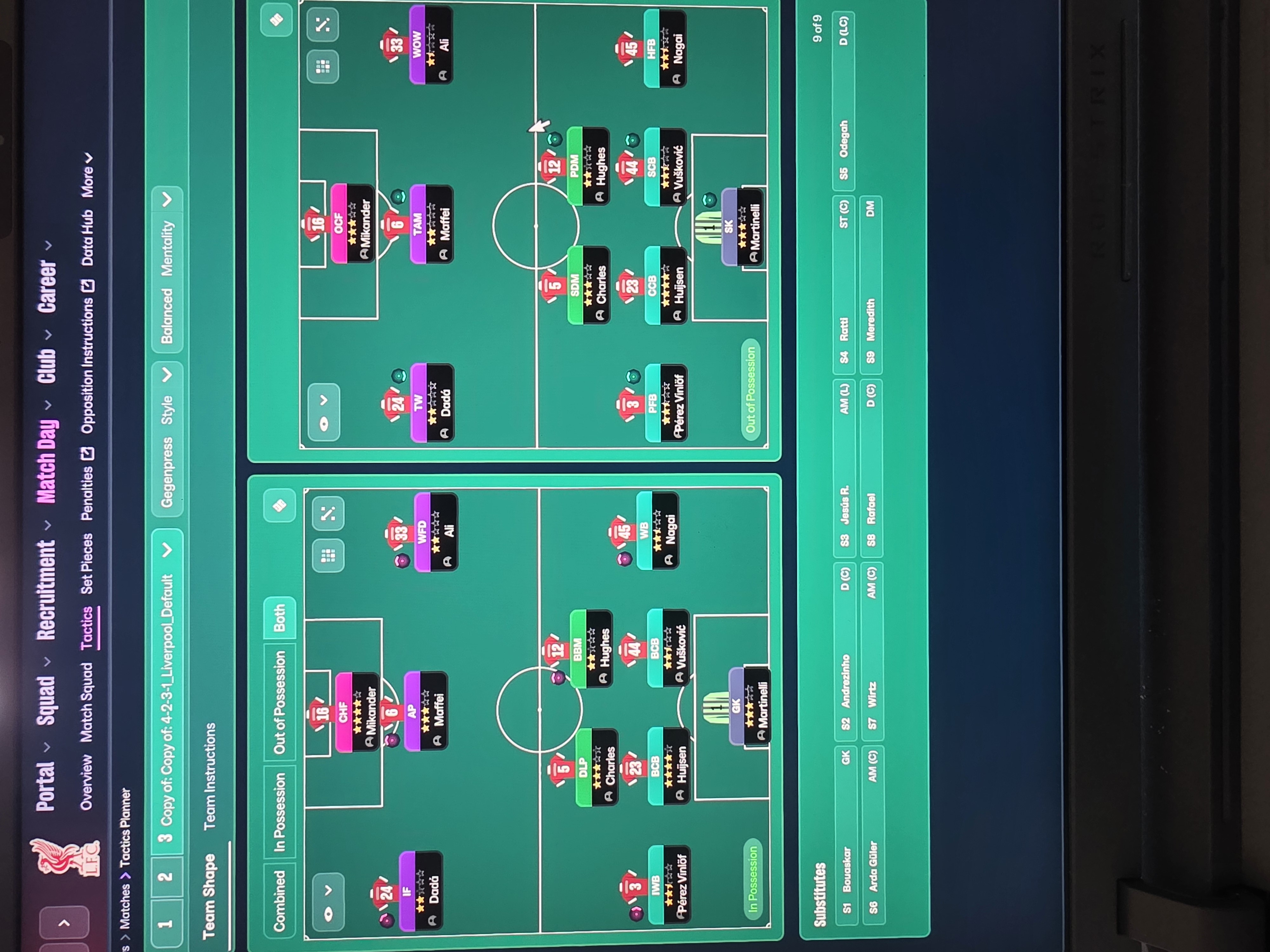 4-2-3-1 Wide tactic screenshot