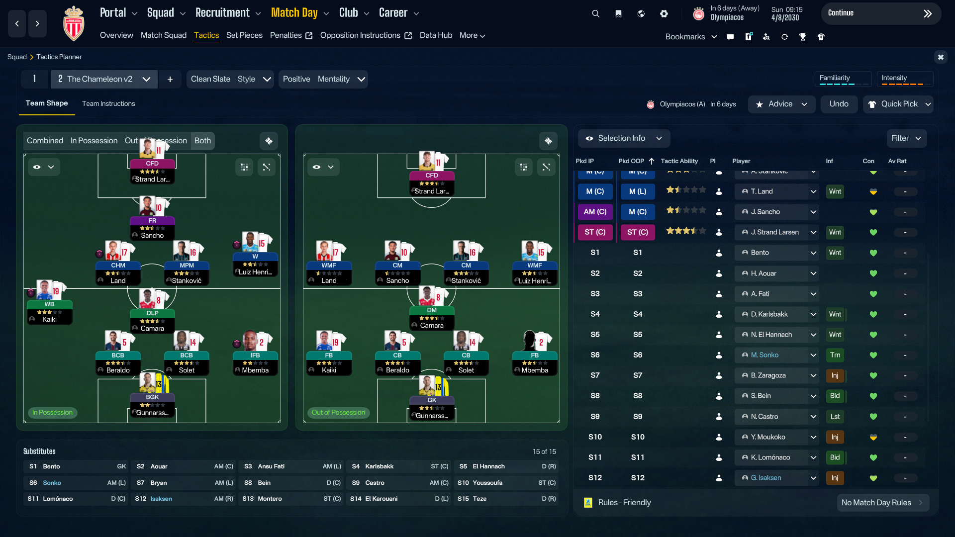 4-2-3-1 Wide tactic screenshot