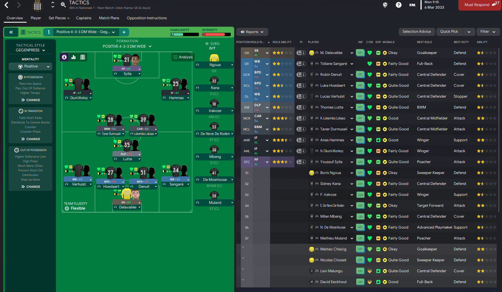 4-3-3 DM Wide tactic