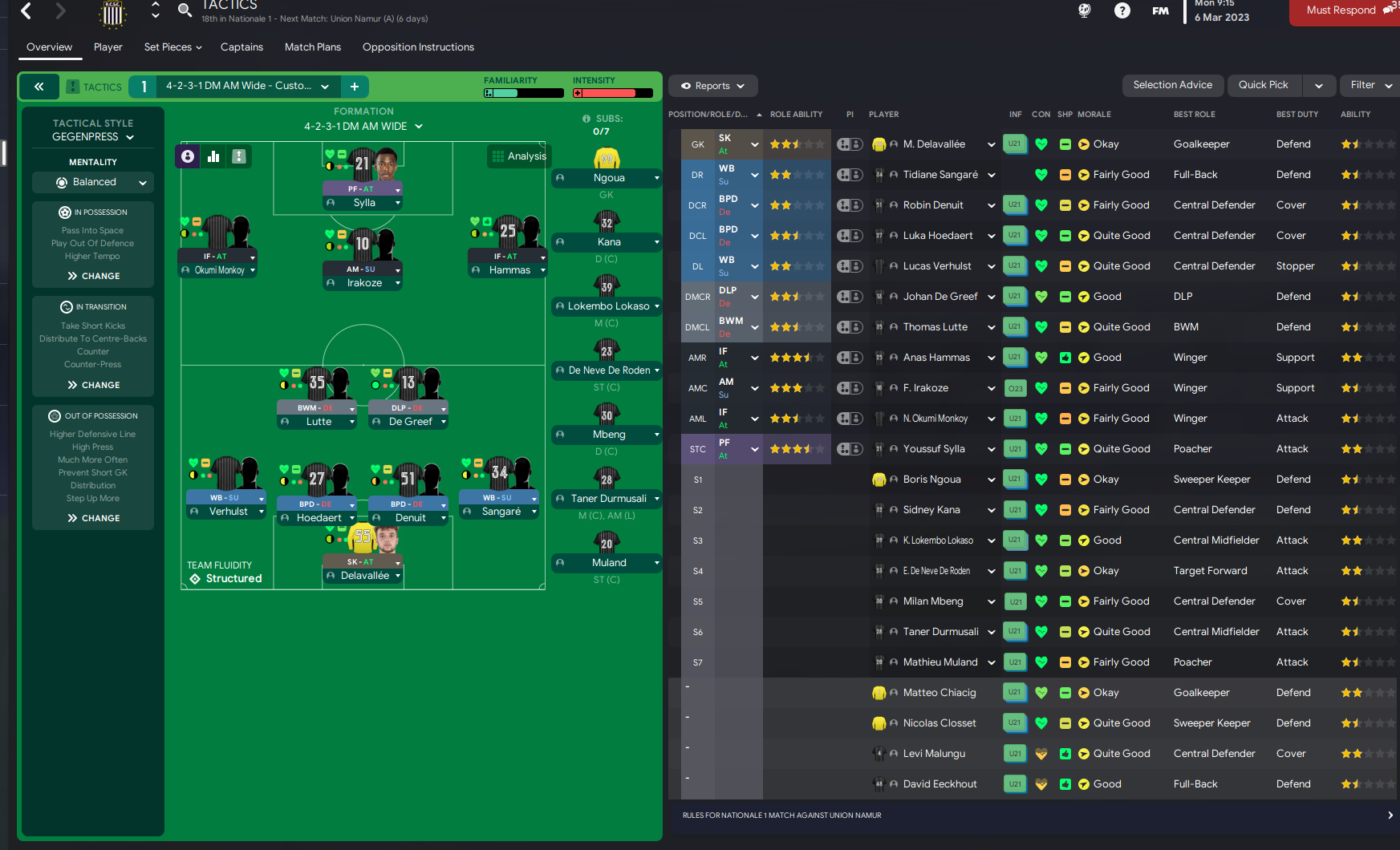 4-2-3-1 DM Wide tactic