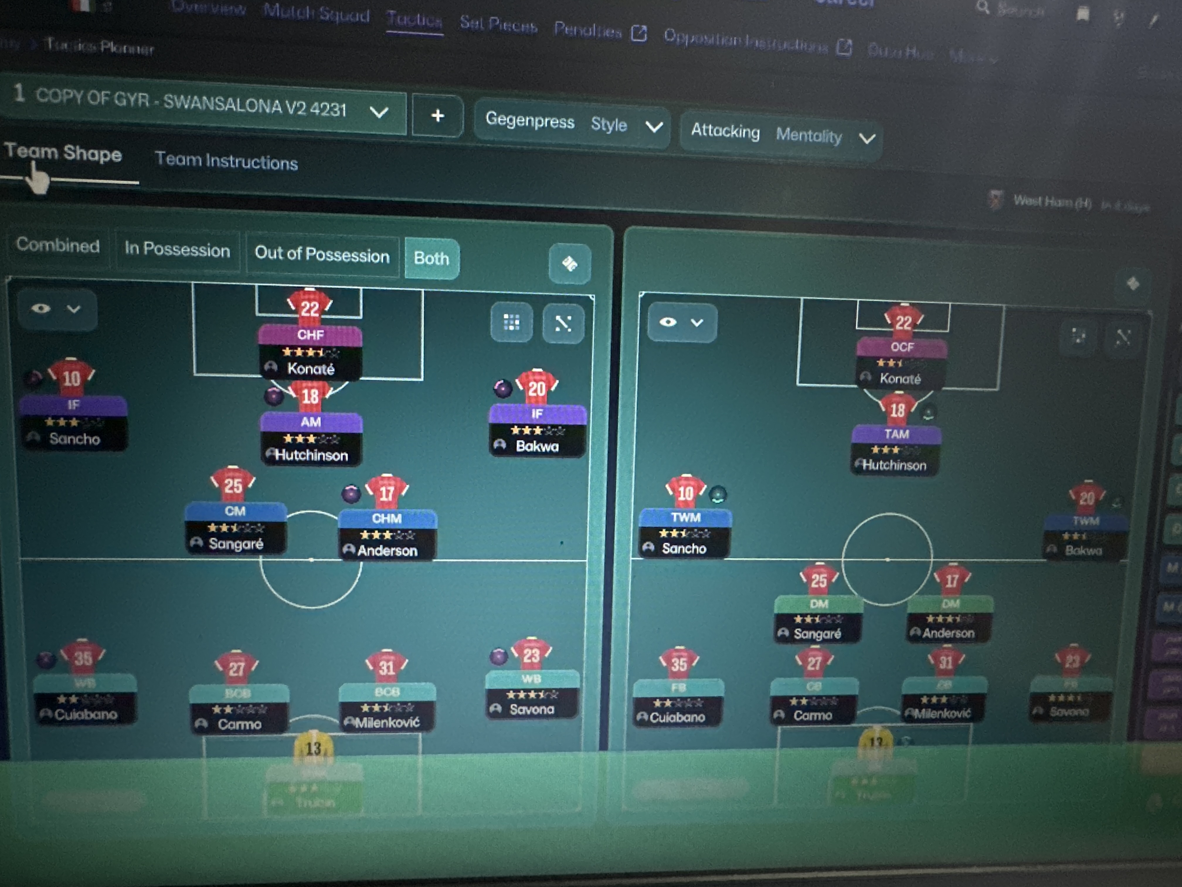 4-2-3-1 tactic