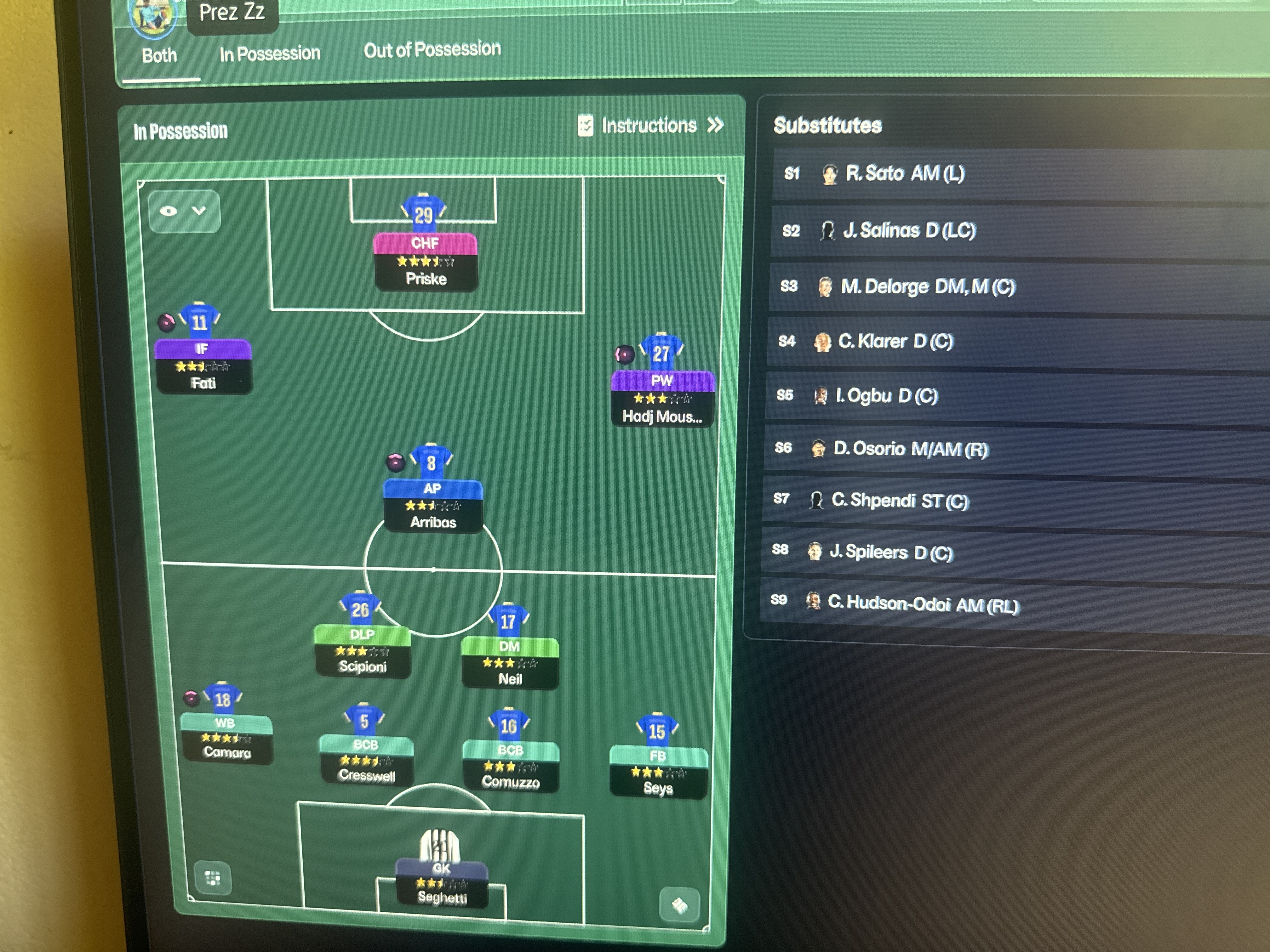 4-2-3-1 tactic