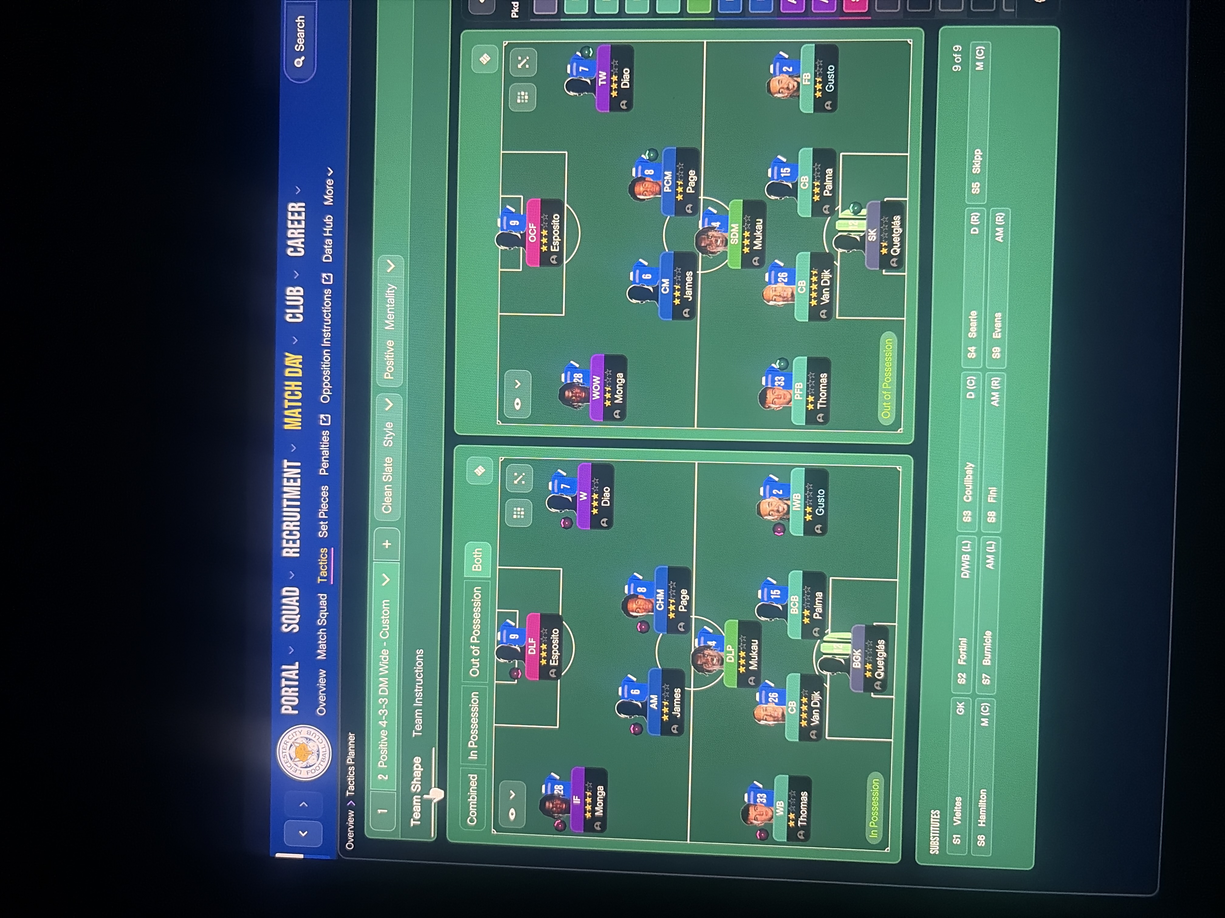 4-3-3 DM Wide tactic screenshot