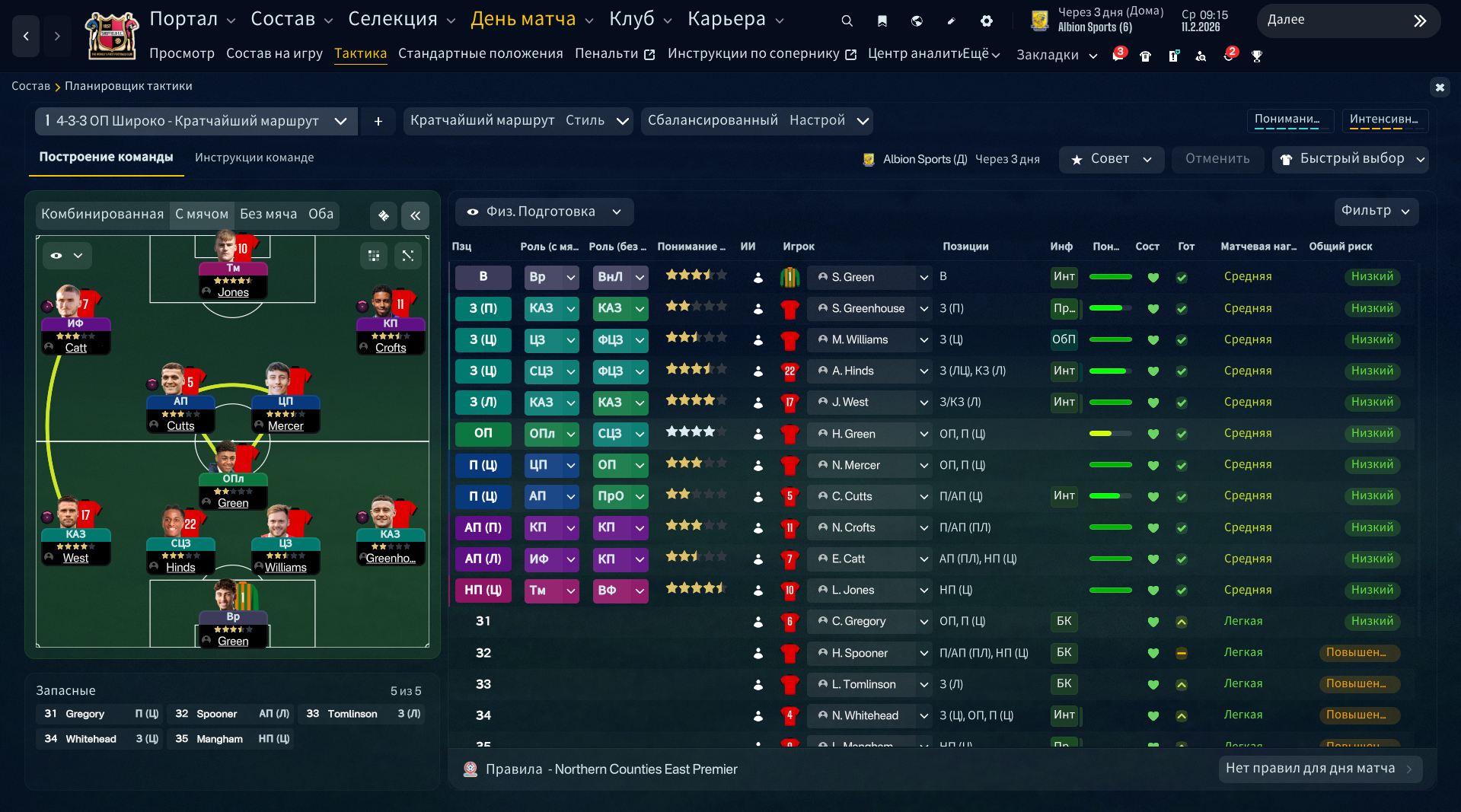 4-3-3 Wide tactic