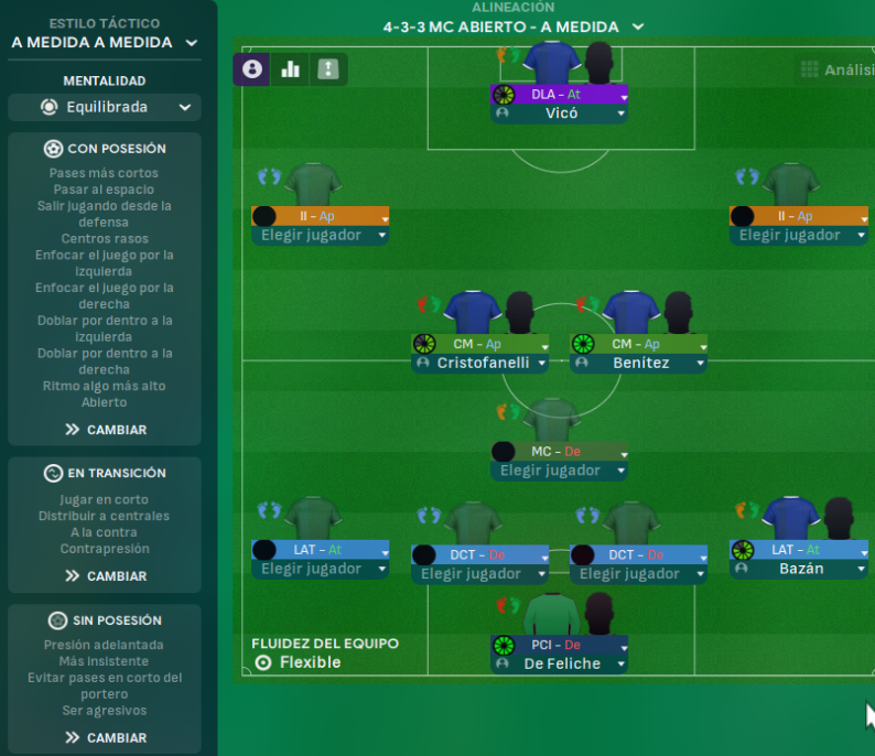 4-3-3 MC Abierto tactic