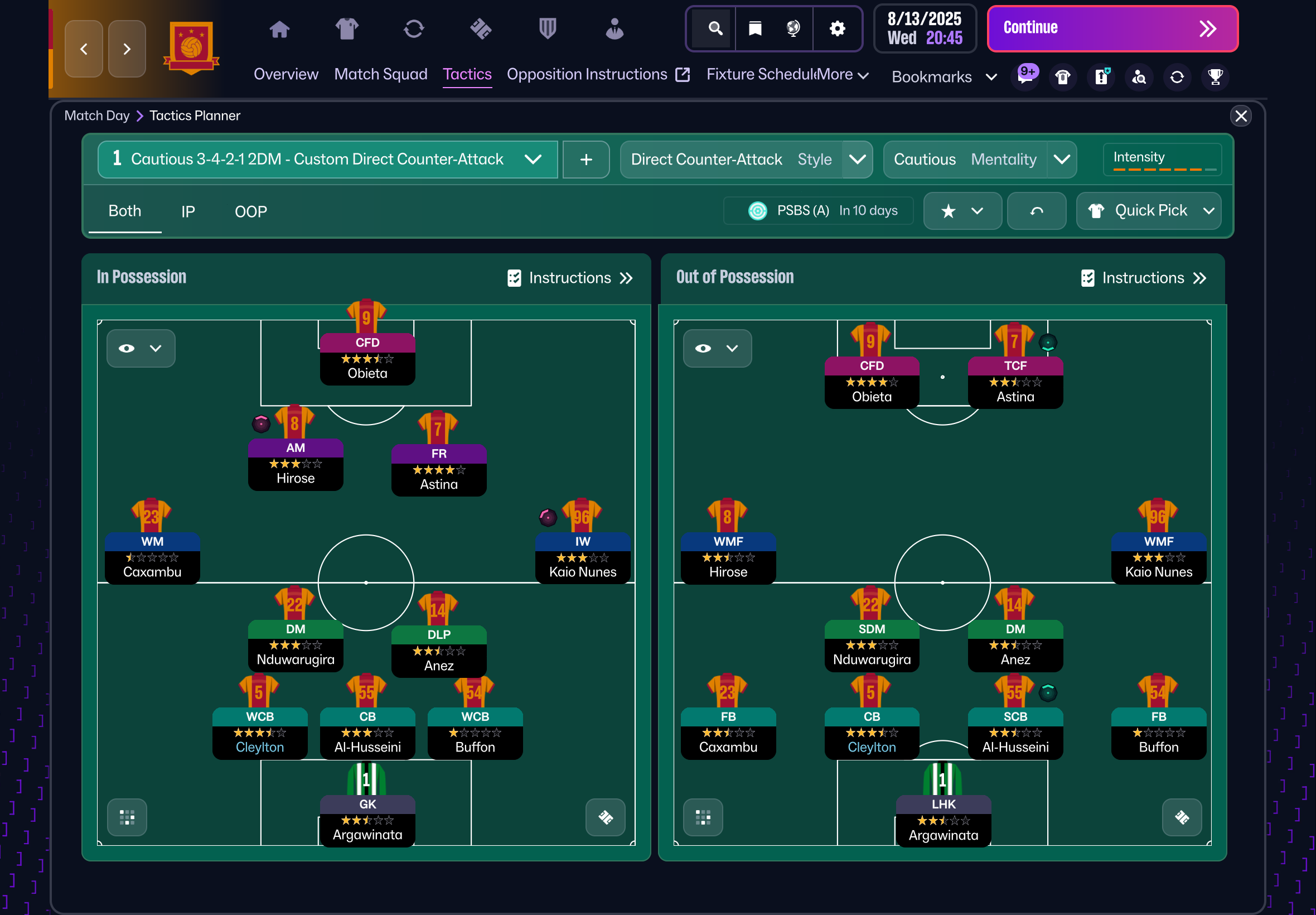 3-4-2-1 DM tactic