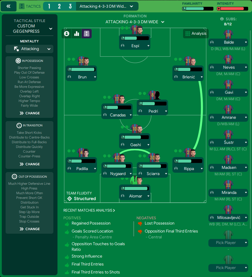 4-3-3 DM Wide tactic screenshot
