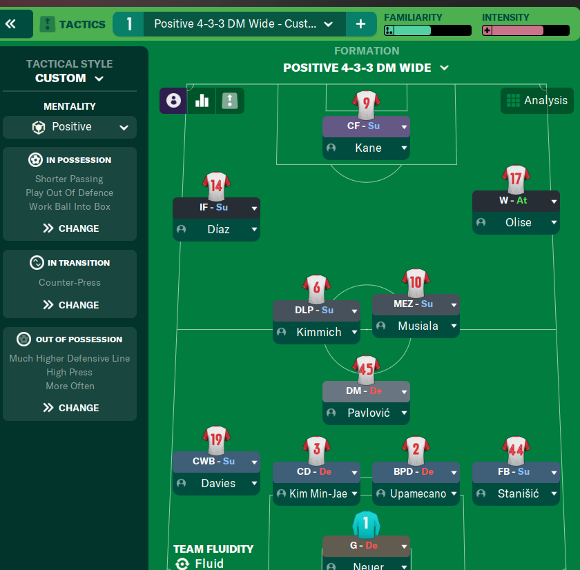 4-3-3 DM Wide tactic screenshot